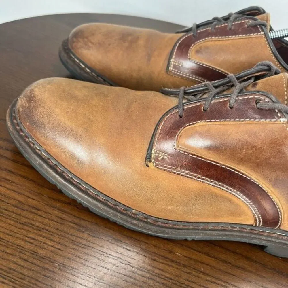Allen Edmonds Berkshire Shoes Men's 7.5D Brown Leather Distressed Oxford‎ Dress